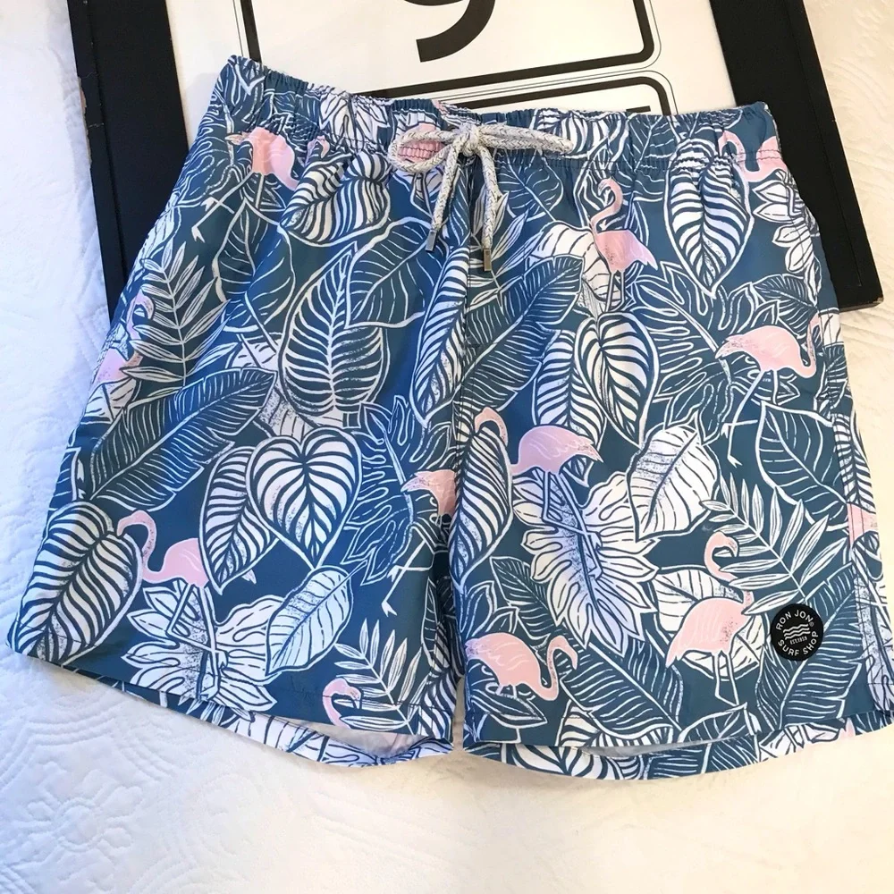 Endless Summer Flamingo Print Swim Trunks NWT
